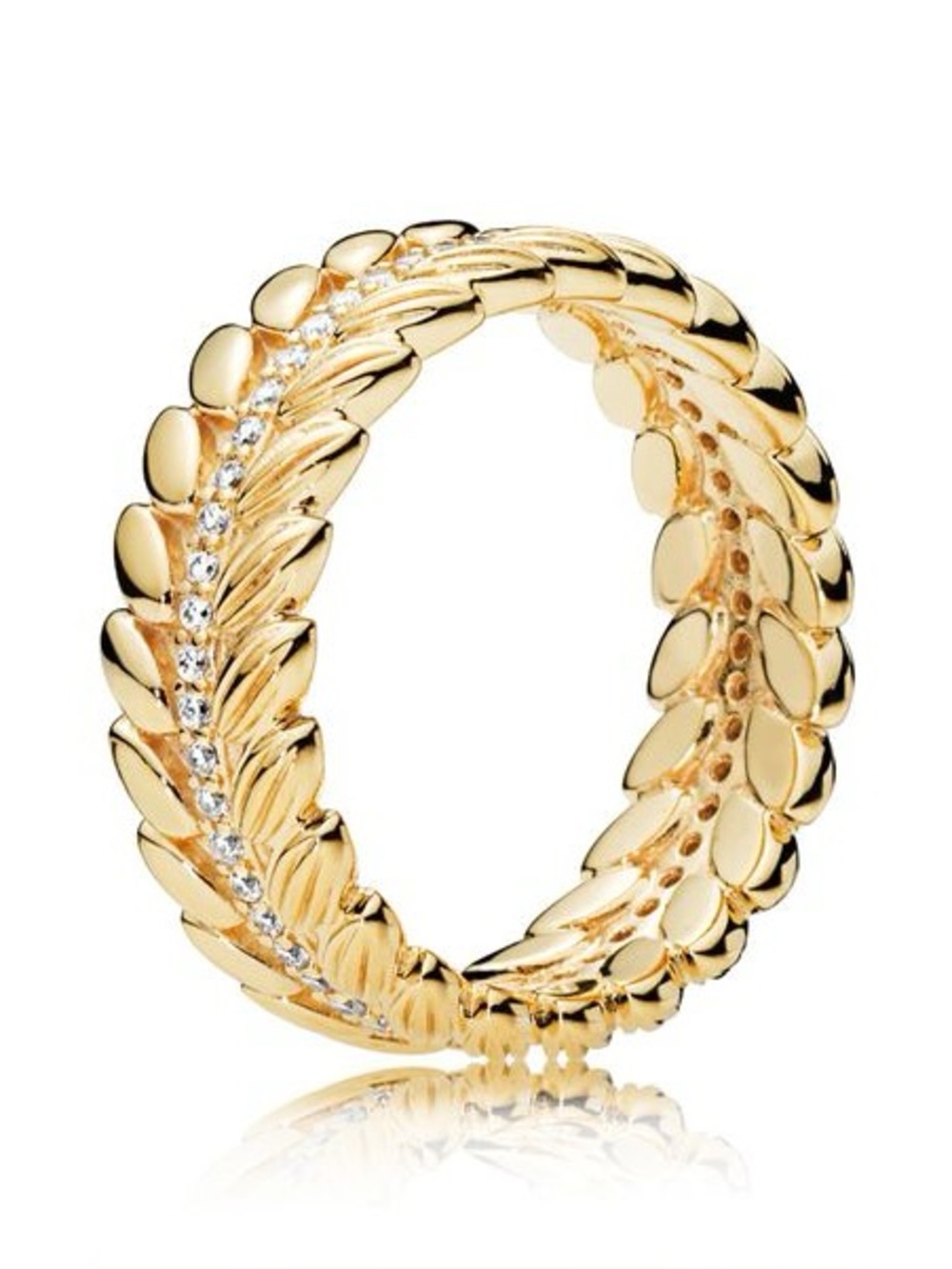 Genuine Retired PANDORA Shine Grains Of Elegance Ring; 167698; 18k Gold